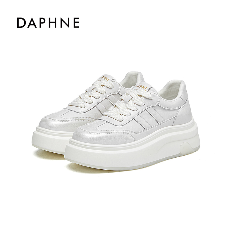 达芙妮厚底小白鞋女2025新款秋季小个子增高百搭复古休闲板鞋女X