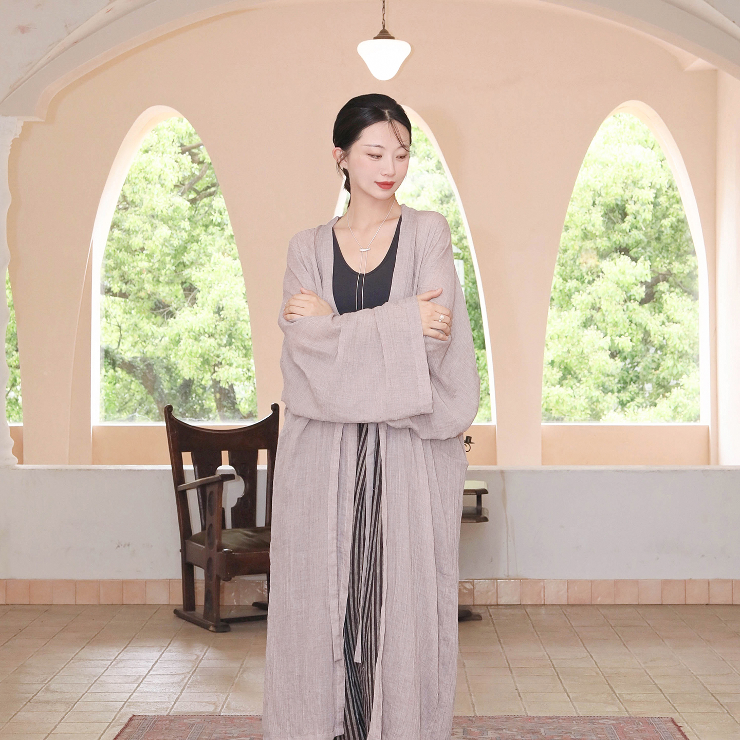 谜阿凰【不皂素纱襌衣】夏季汉服上衣长衫开衫轻薄日常女款