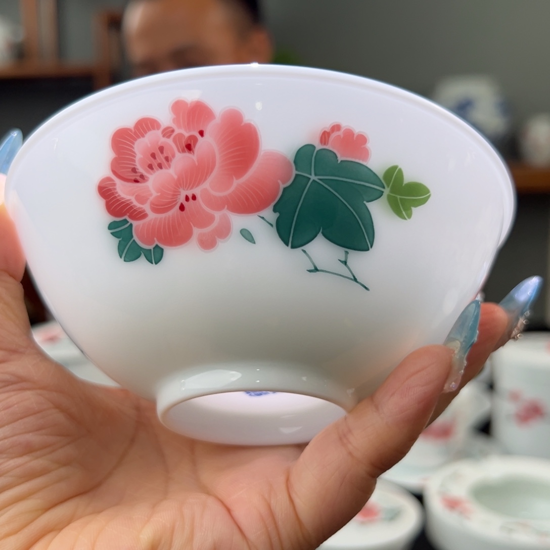 红芙蓉对花观赏碗