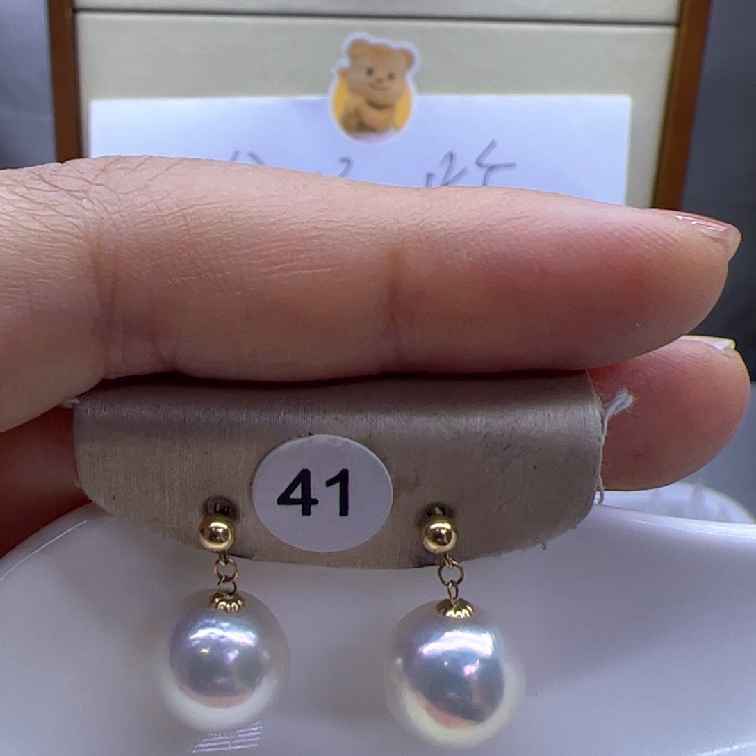 淡水珍珠耳饰18K金镶嵌