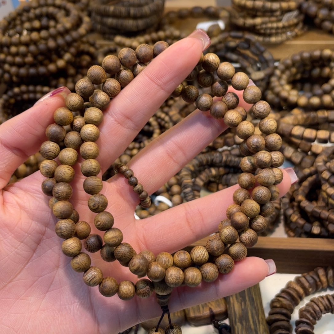 法***禅沉香卡7多圈圆珠14克+