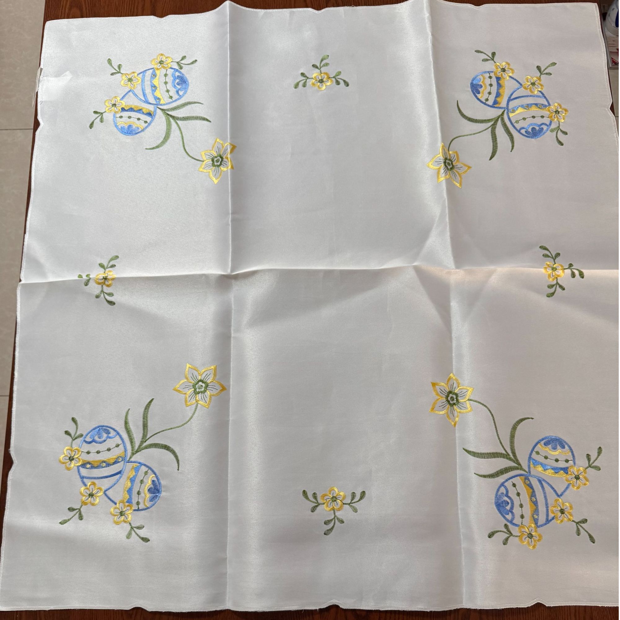 复活节彩蛋刺绣桌布空调方桌电脑防尘桌布