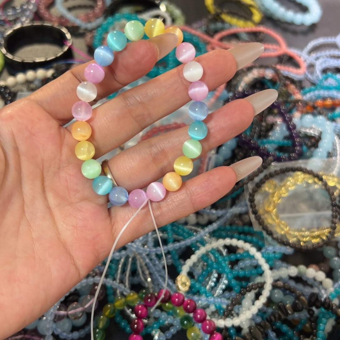 水晶手串未镶嵌彩猫眼