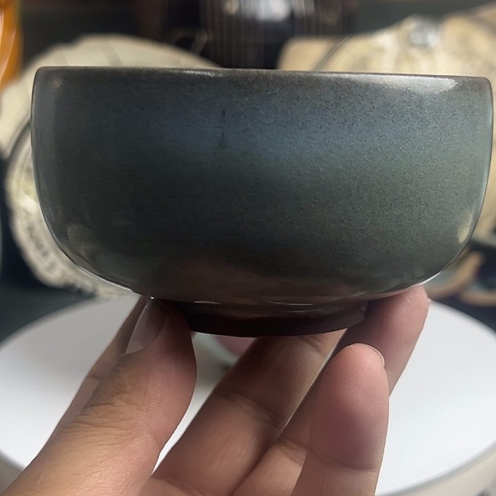 瓷片金钧天青罗汉碗