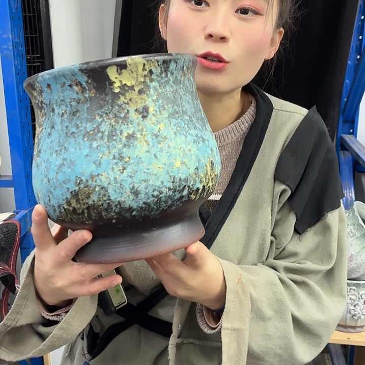 19×21 -粗陶花盆有孔-买买买