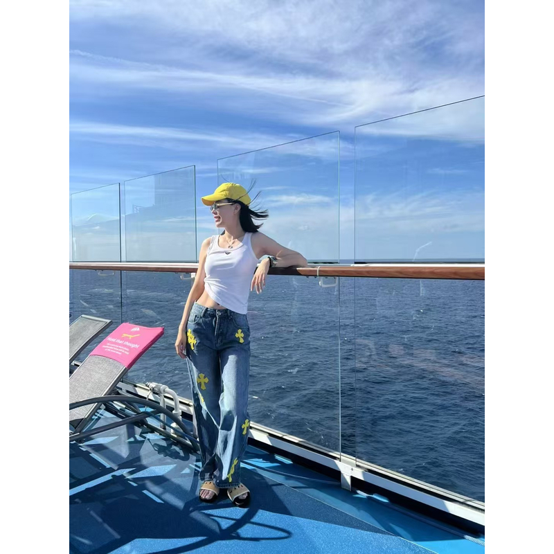 【LL】【LJ】罗家新款黄架蓝色牛仔裤