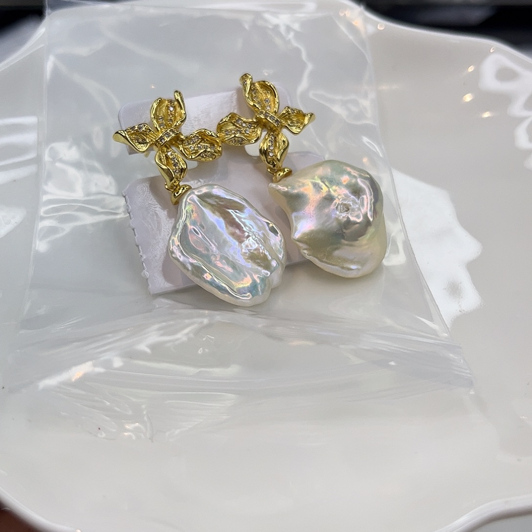 耳饰合金淡水珍珠