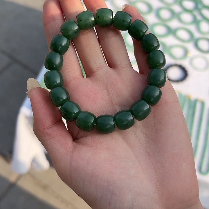 和田玉未镶嵌颈饰直切手串11-12