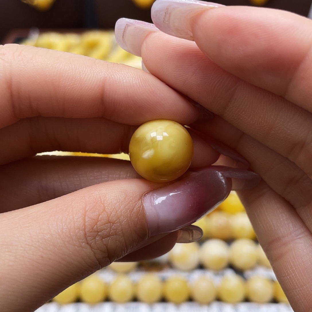 蜜蜡裸石未镶嵌圆珠14.4mm福利