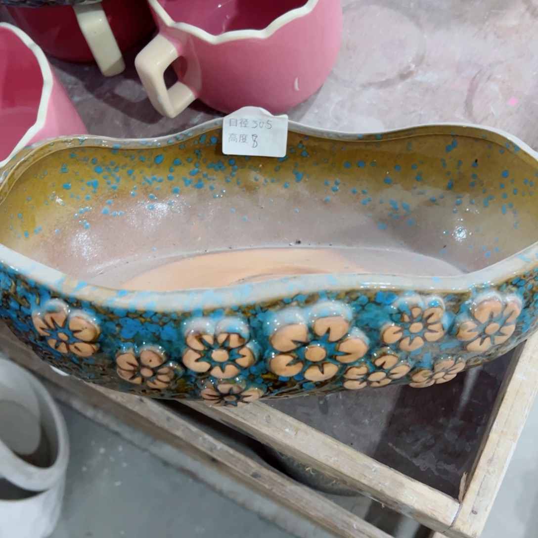 有孔，陶瓷花盆满10米包邮发货