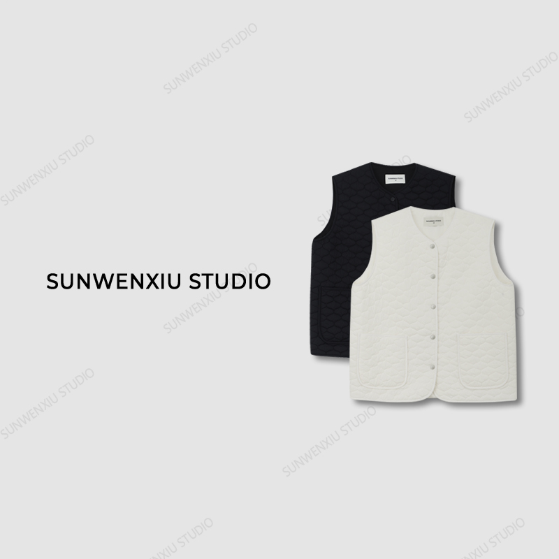swx studio5店 “秋冬伴侣”极简高品质100%羊毛棉填充绗线马甲外套