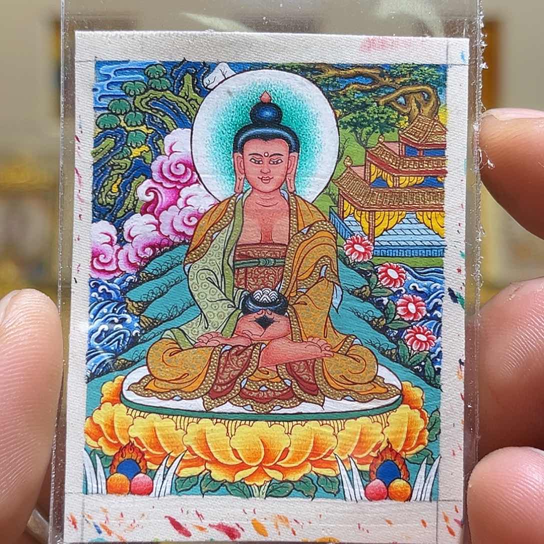 吊坠青海热贡纯手绘阿米
