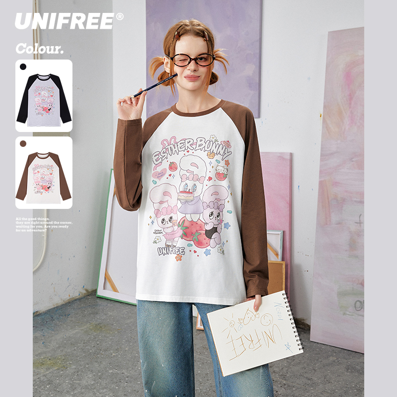 【金拐子专属】UNIFREE美式复古长袖T恤U251G917P1W1