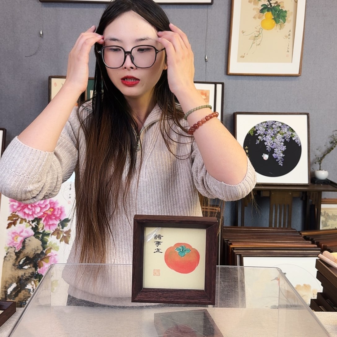 国画手绘带框尺寸：12*12