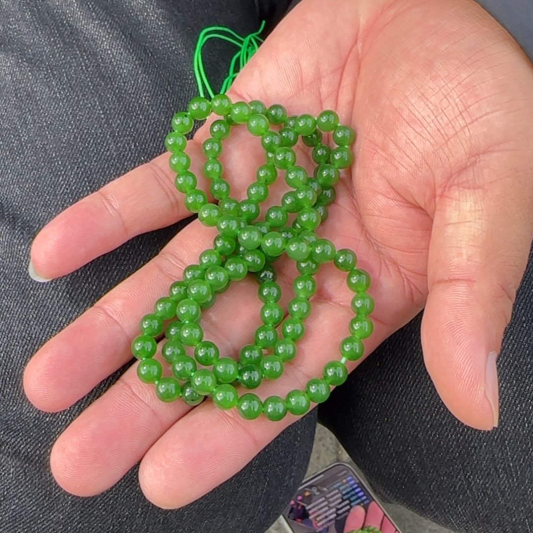 和田玉未镶嵌颈饰俄碧纯天然冰胶绿欢姐专享卡6