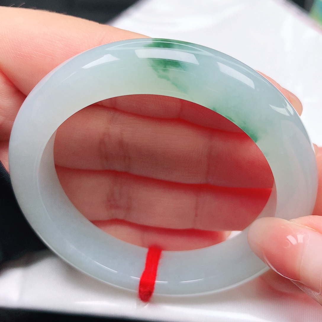 翡翠手镯未镶嵌冰飘花25