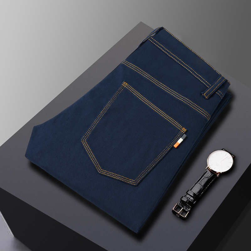 【牛仔原浆藏蓝】藏青色青金石藏蓝色秋冬新款直筒男士牛仔裤803#