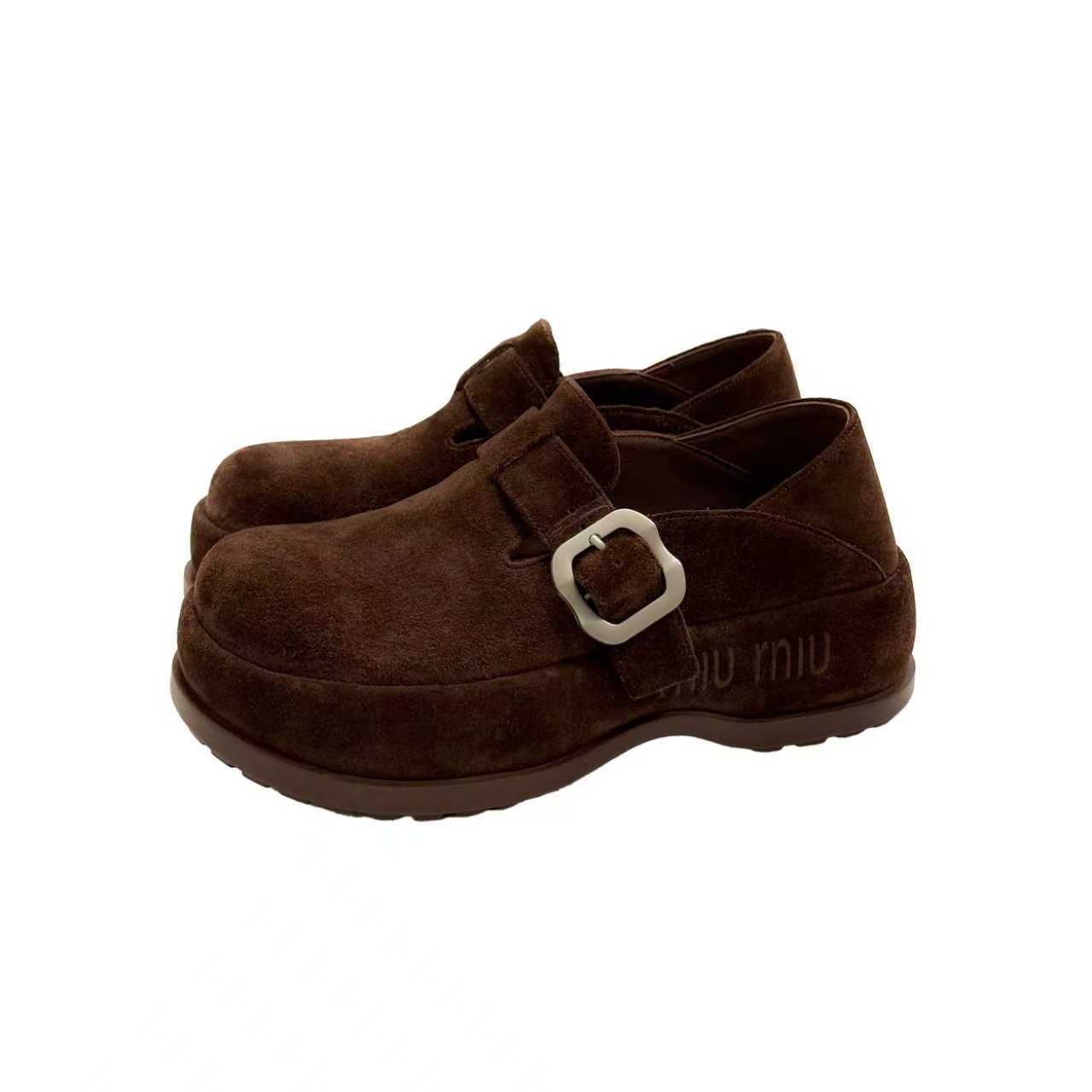 英伦风金属搭扣时尚复古圆头休闲鞋M3N0994347