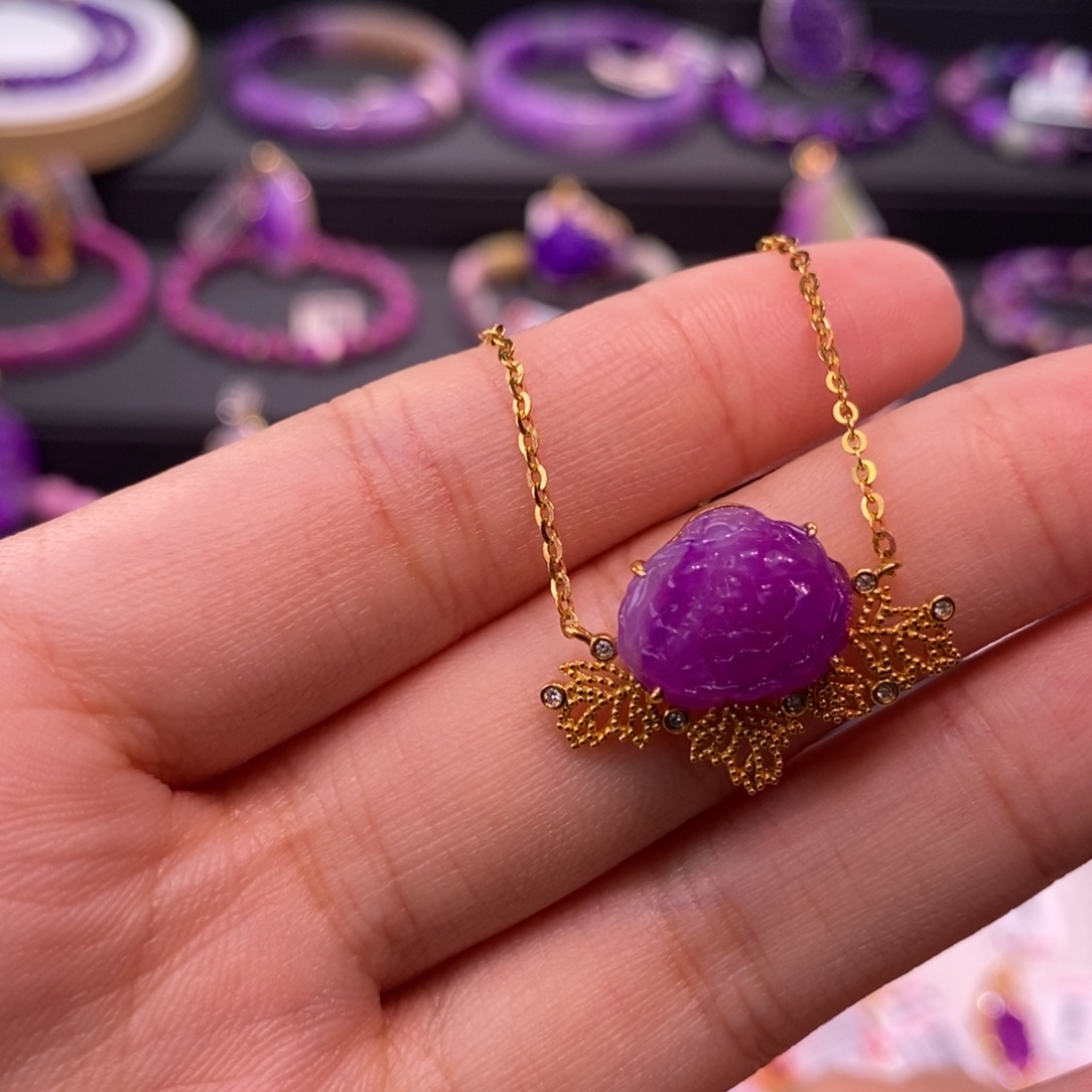 苏纪石（舒俱来）18K金镶嵌项链