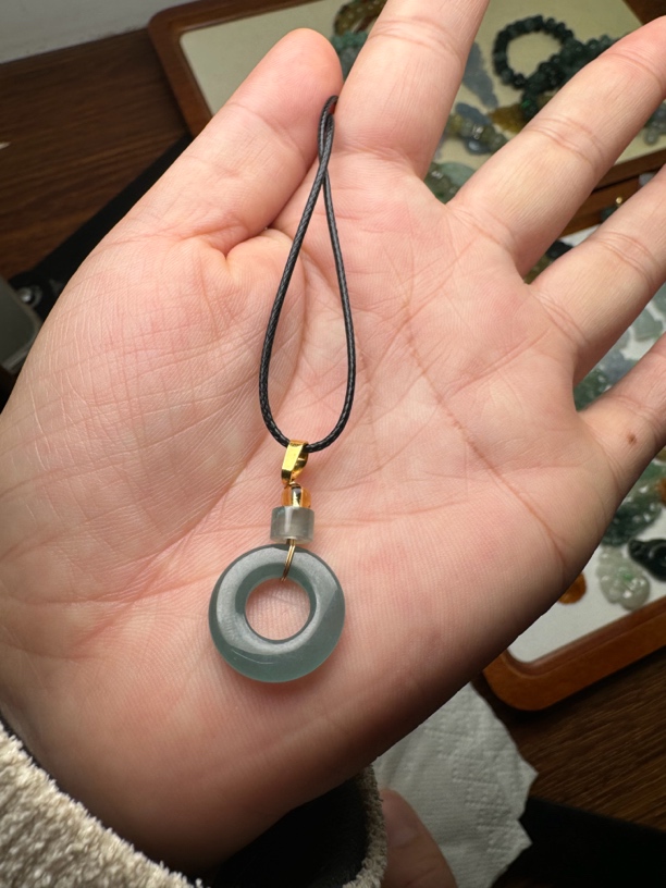 天然翡翠甜甜圈吊坠