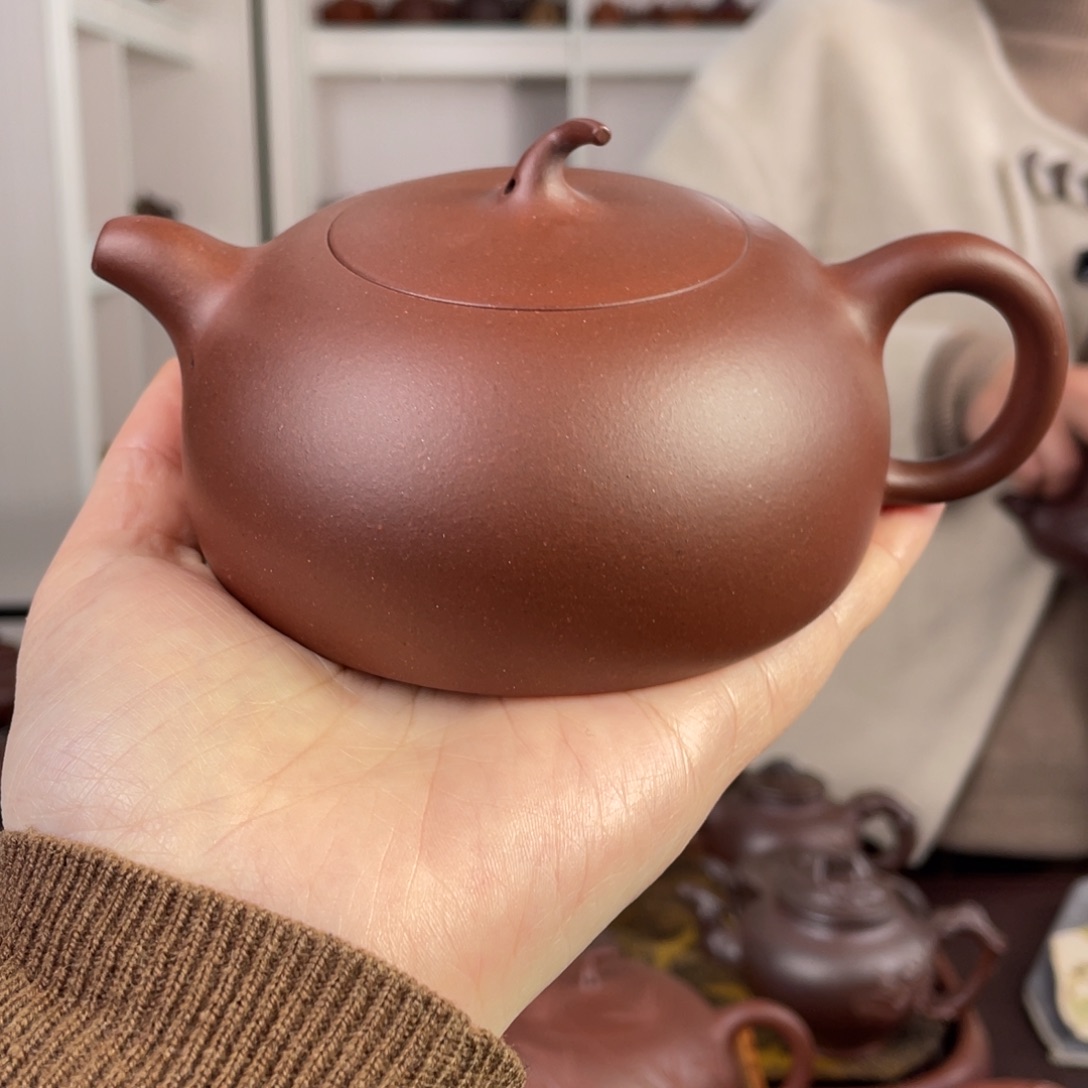 紫砂茶壶底槽清半月300cc