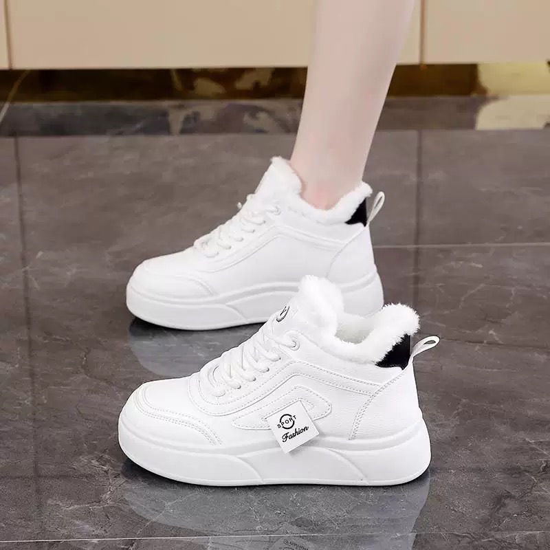 【女生高帮加绒板鞋】秋冬学生休闲小白鞋厚底板鞋CY8828/8828