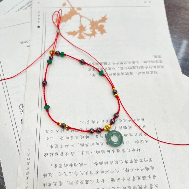 天然辰砂纯手工制作天然辰砂脚链