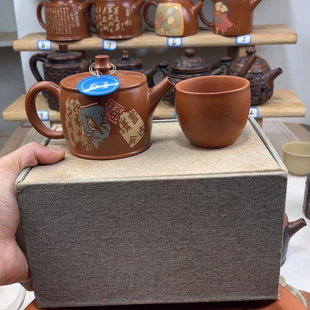 壶220cc复烧汉瓦，建水紫陶老手艺人全手工制作