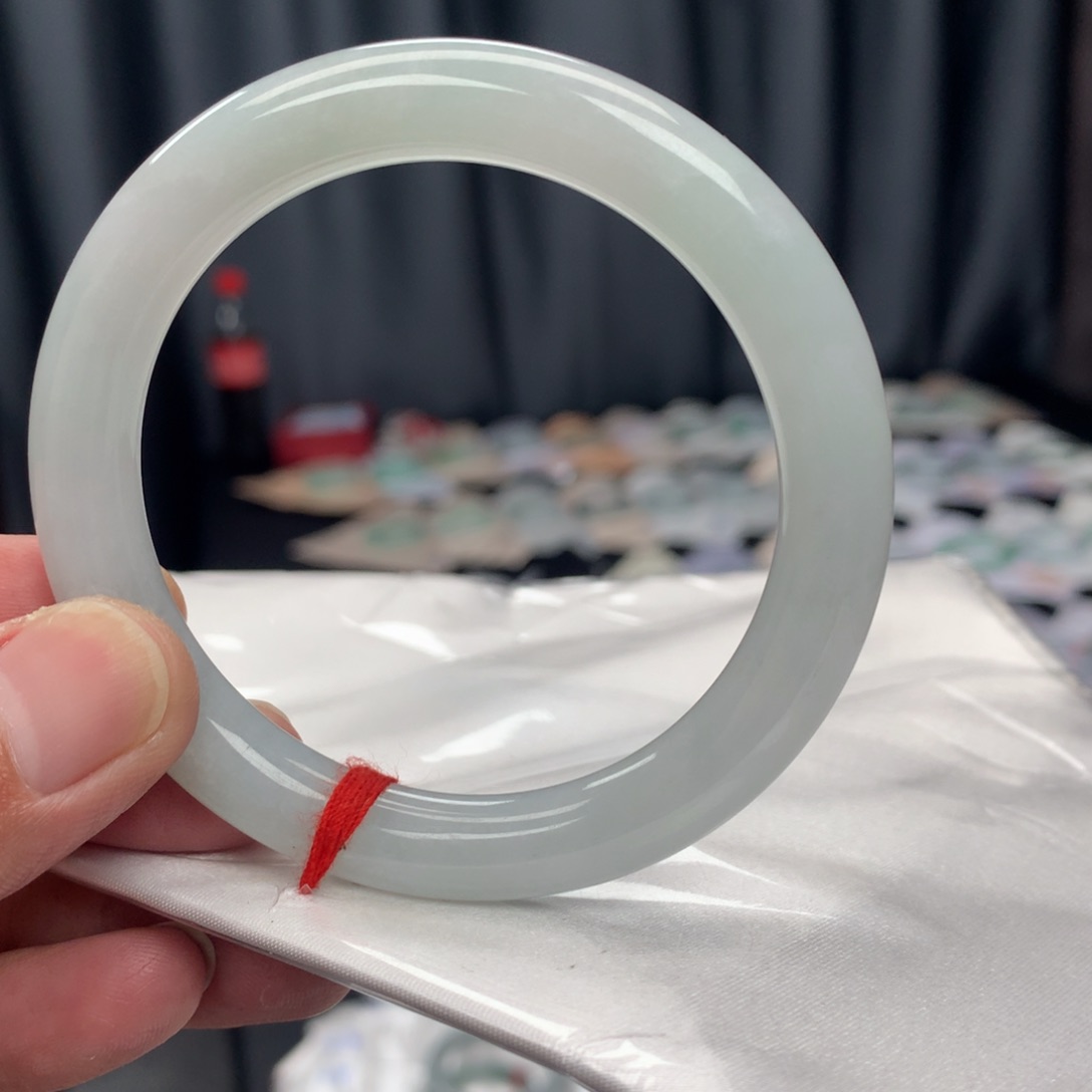 翡翠手镯未镶嵌纯天然缅甸A货翡翠手镯56-57