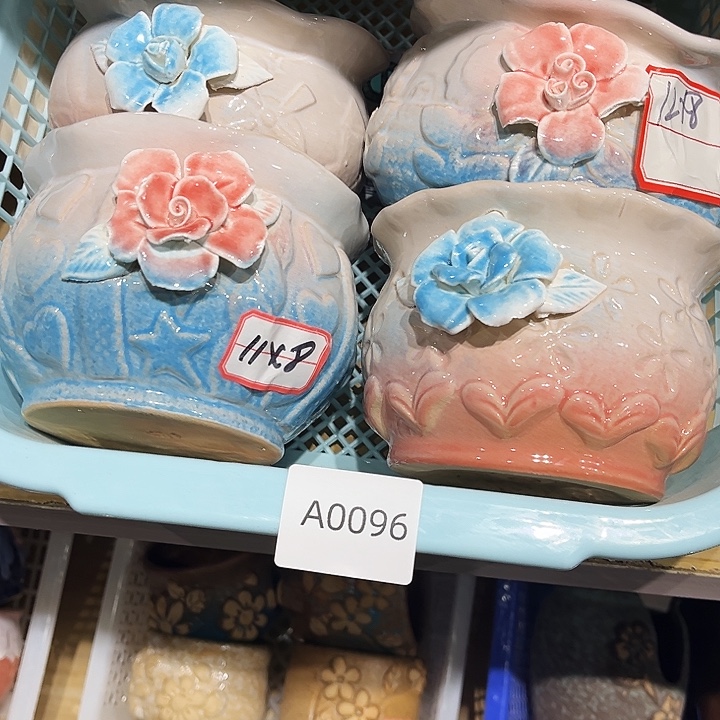 瓷片花盆多肉植物艺术品