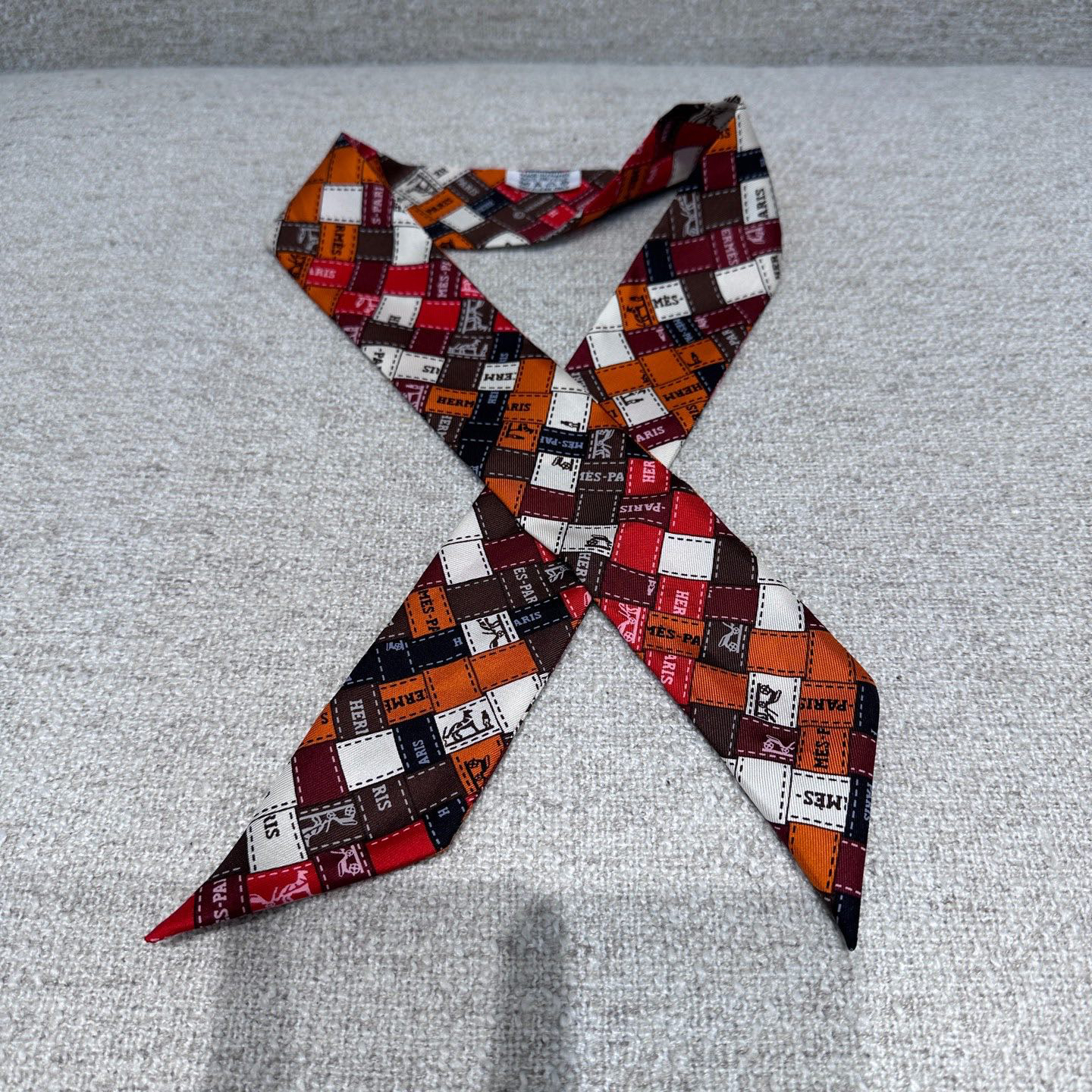 99新 Hermes/爱马仕 丝巾twilly 飘带巾 