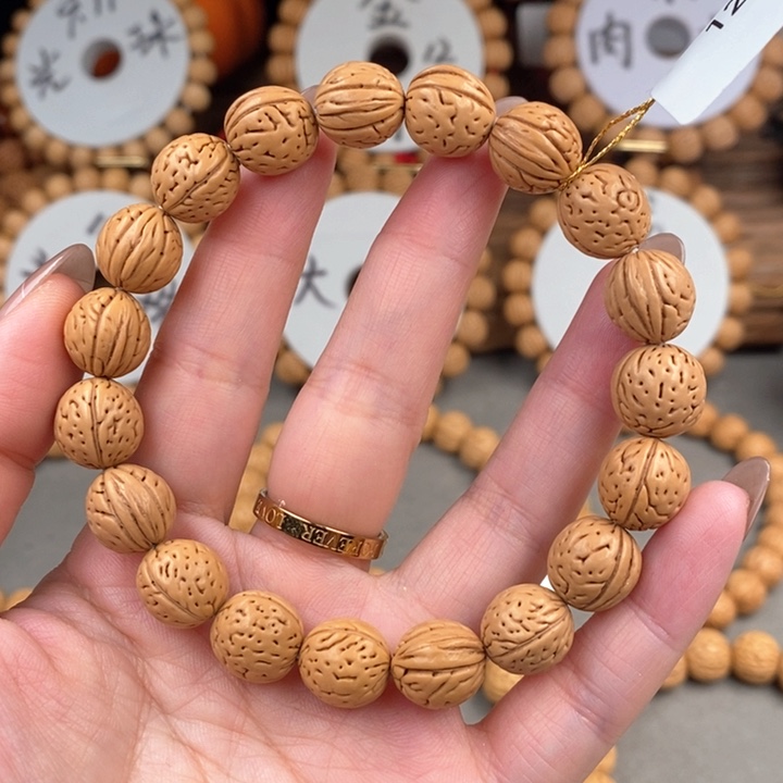 桃核手串凤羽12qzzg 抛光尺寸误差0.5之间