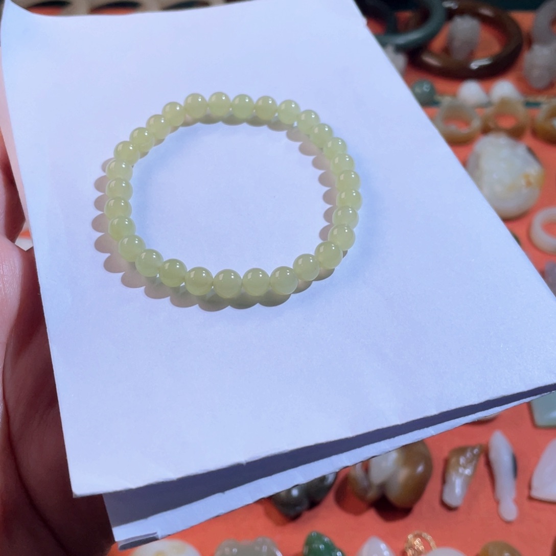 和田玉手链18K金镶嵌