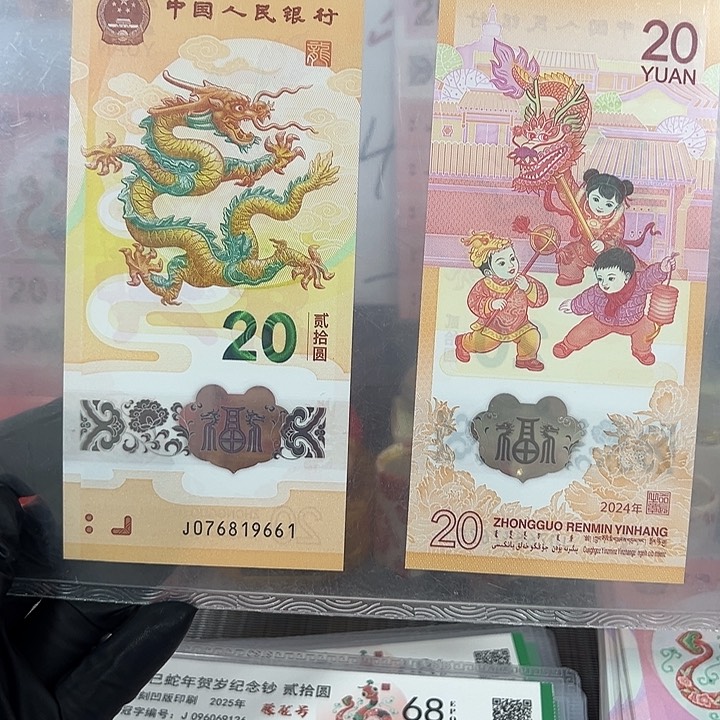 用****9中国人民银行龙钞两张