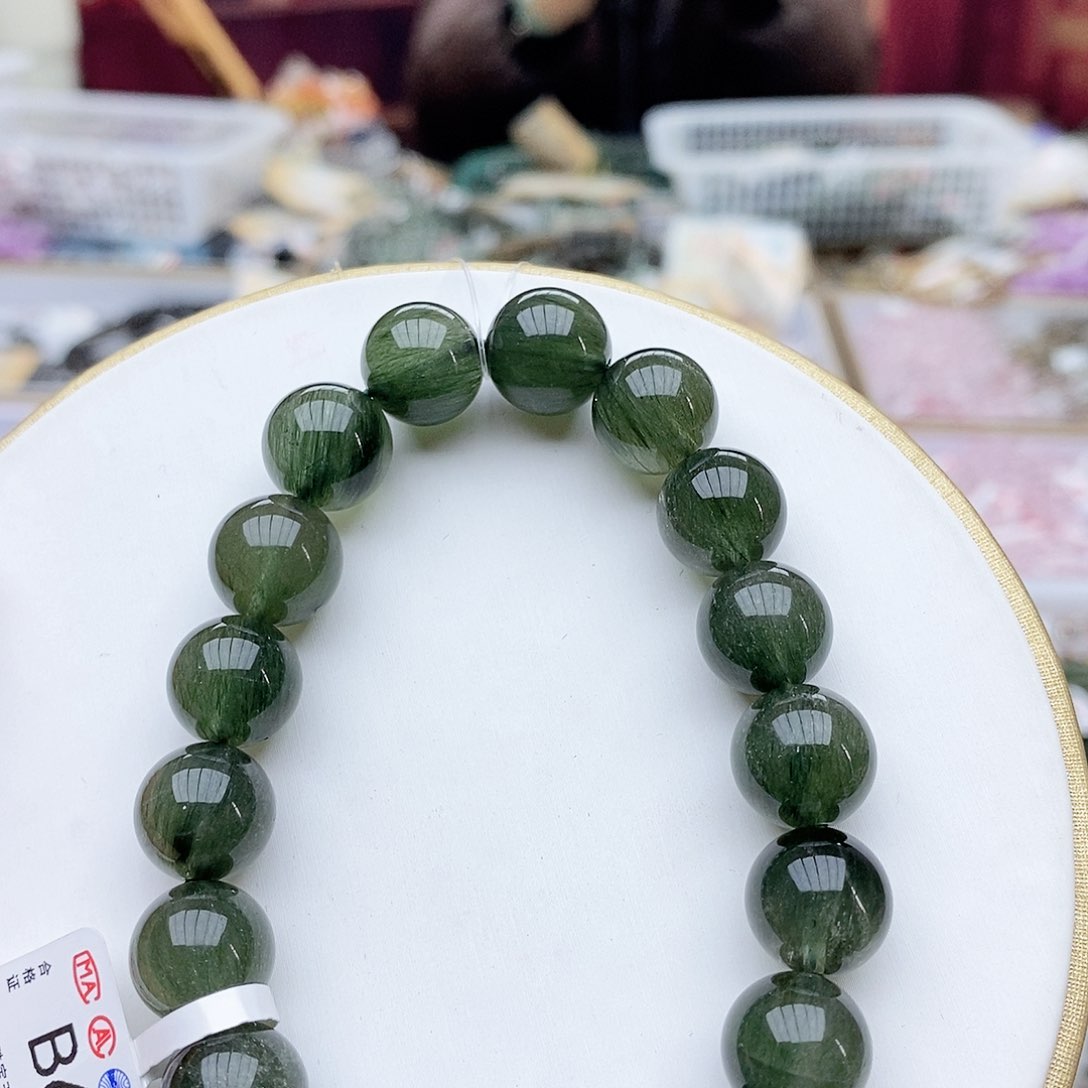 水晶手链未镶嵌B655 12m+ 绿发晶