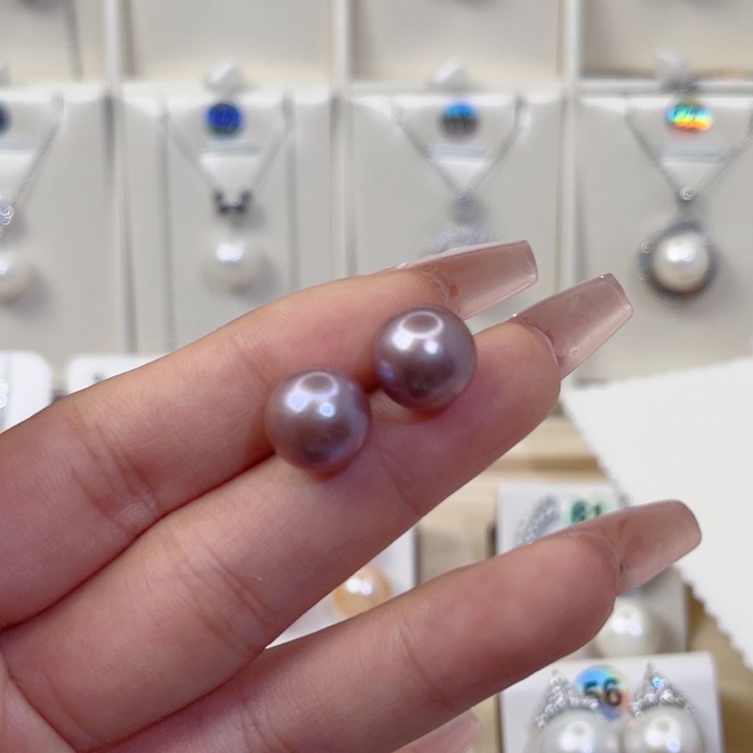 耳饰银S925镶嵌淡水珍珠
