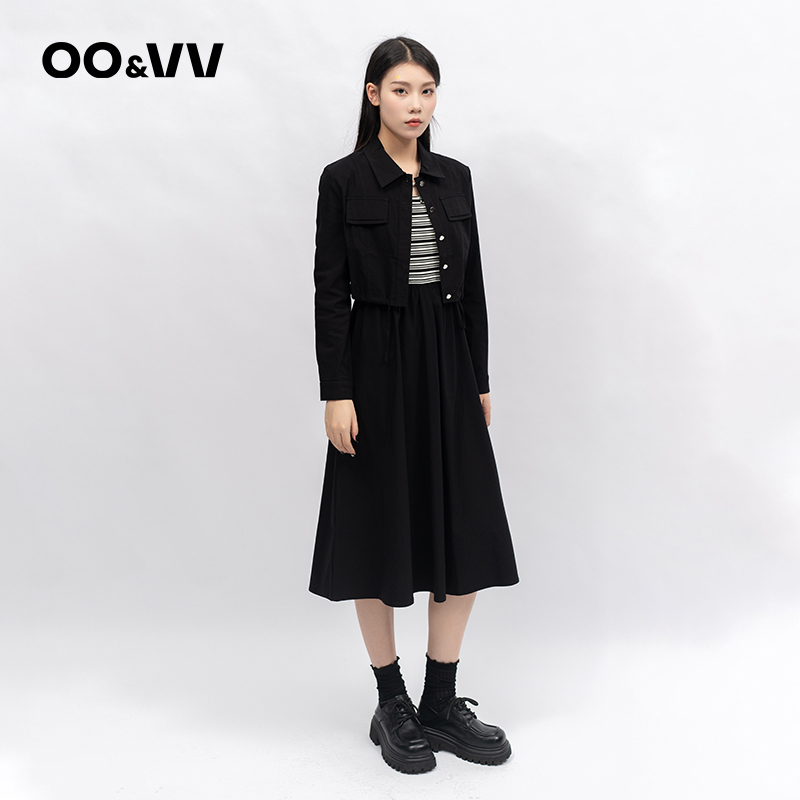 OO&VV简约通勤英伦2025时尚套装中长款女装衬衫套装长袖秋季
