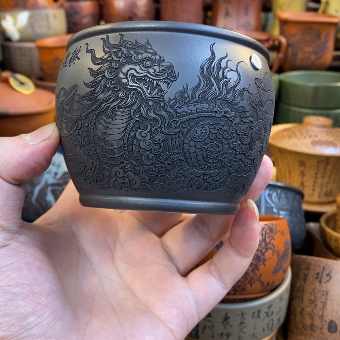 紫砂杯子宜兴全手工紫砂杯