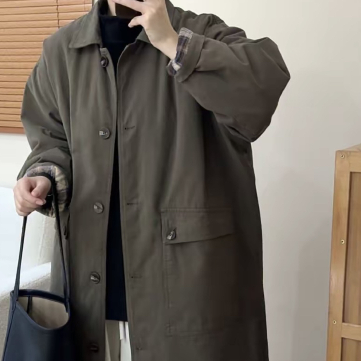 姆嘎 复古风格长款风衣 气质