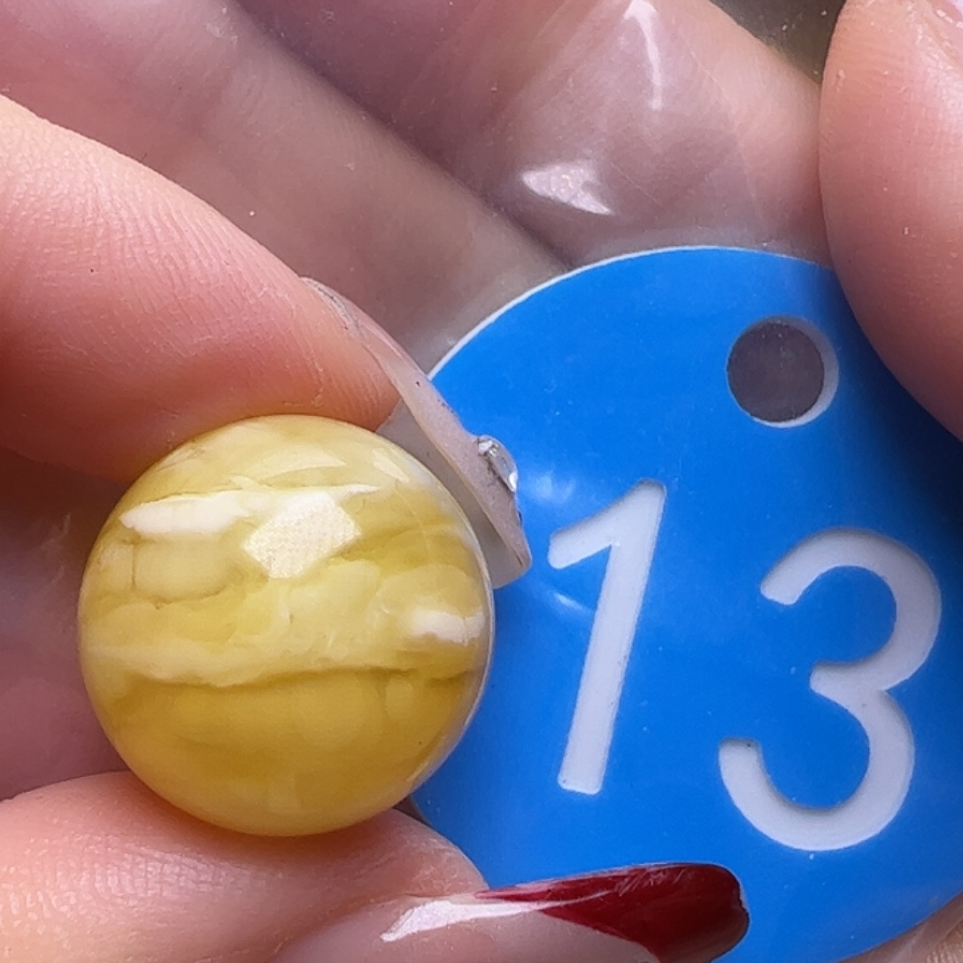 蜜蜡未镶嵌珠宝奇石微花粉16mm虎皮圆珠