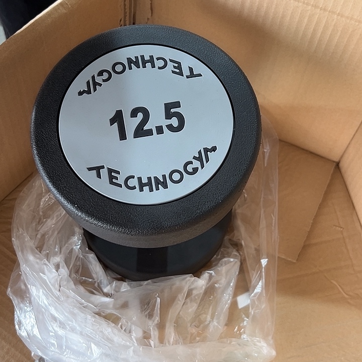 全新纯钢泰诺哑铃12.5公斤一对灰色