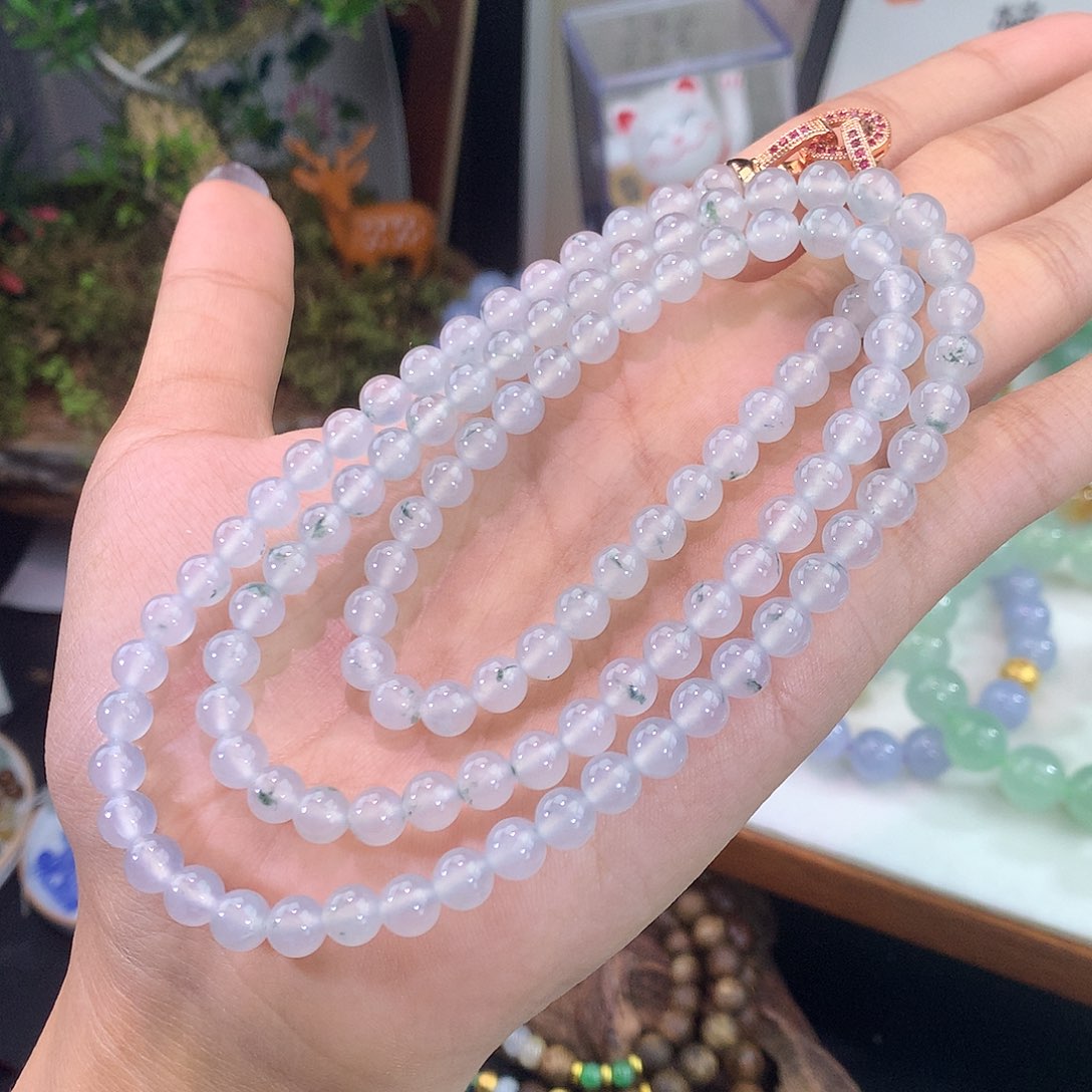 翡翠未镶嵌手链冰种晴水飘花项链