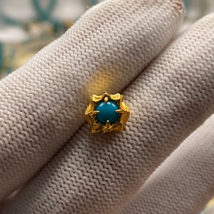 绿松石珠宝奇石18K金镶嵌A331