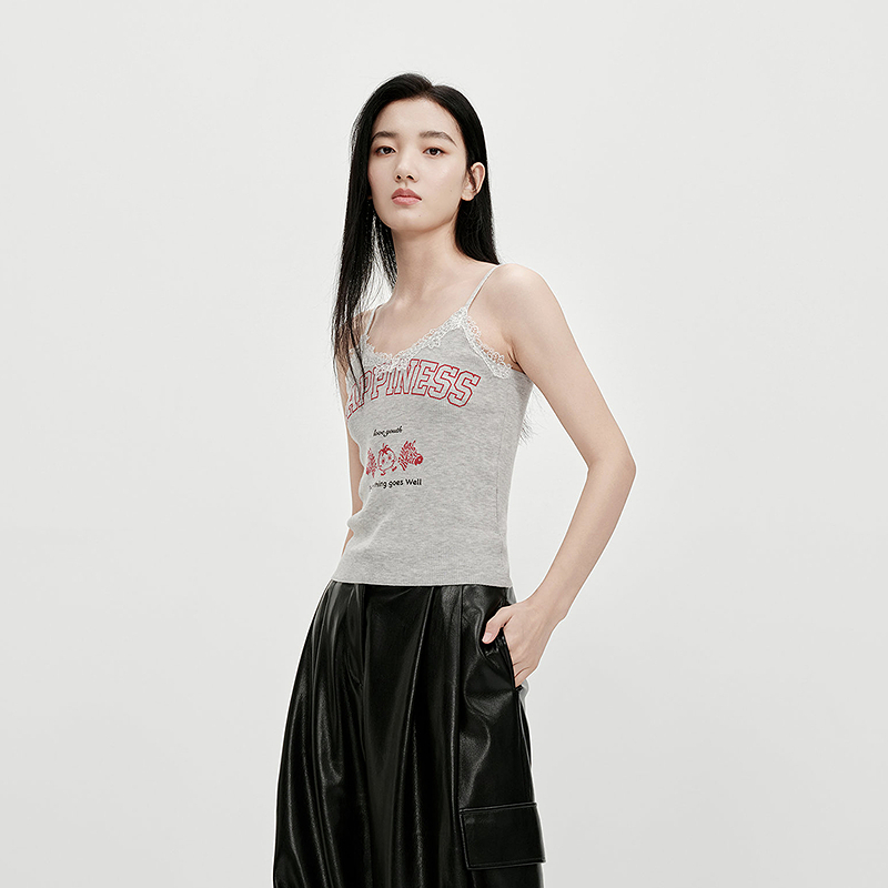 【多元蕾丝】HPLY荷比俪2026春萌趣图案蕾丝吊带背心HMG12600337