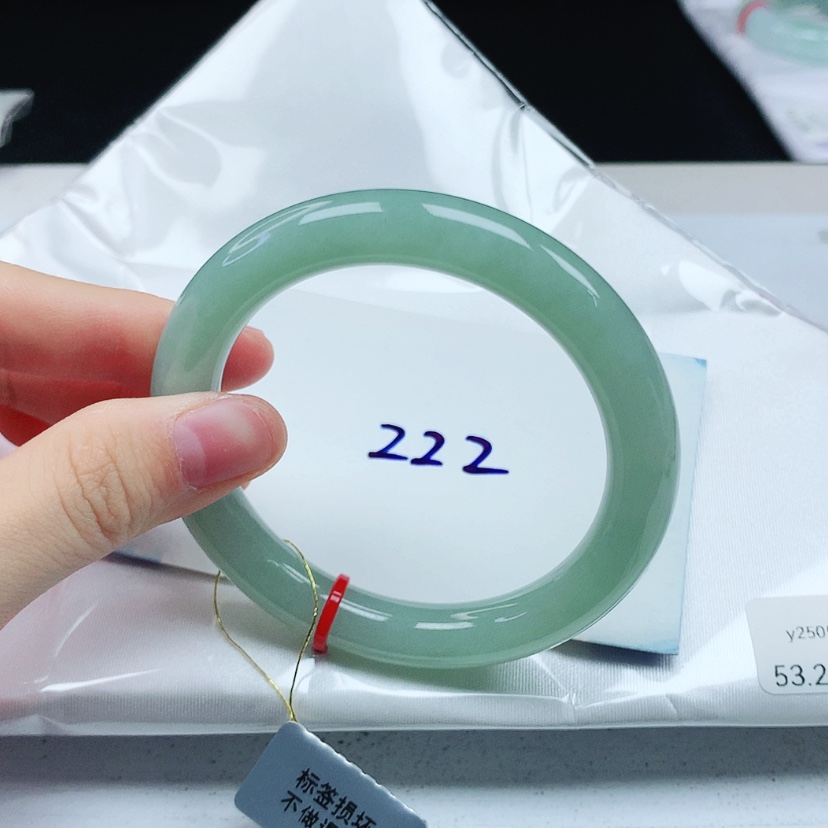 【闪购商品】翡翠手镯（圆镯）未镶嵌缅甸天然a货手镯53