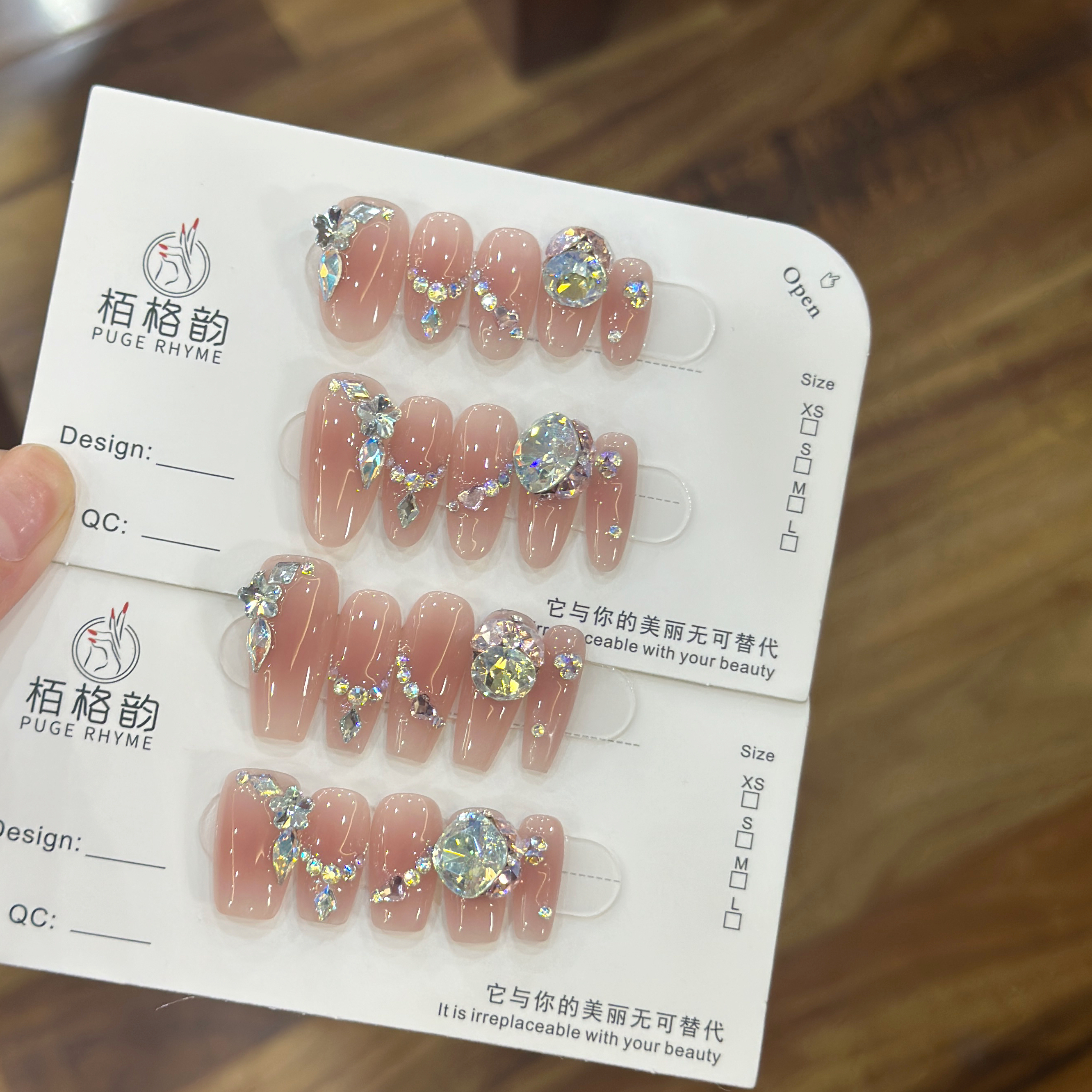 春和景明 施家全华 纯手工定制穿戴甲美甲成品美甲贴片10片