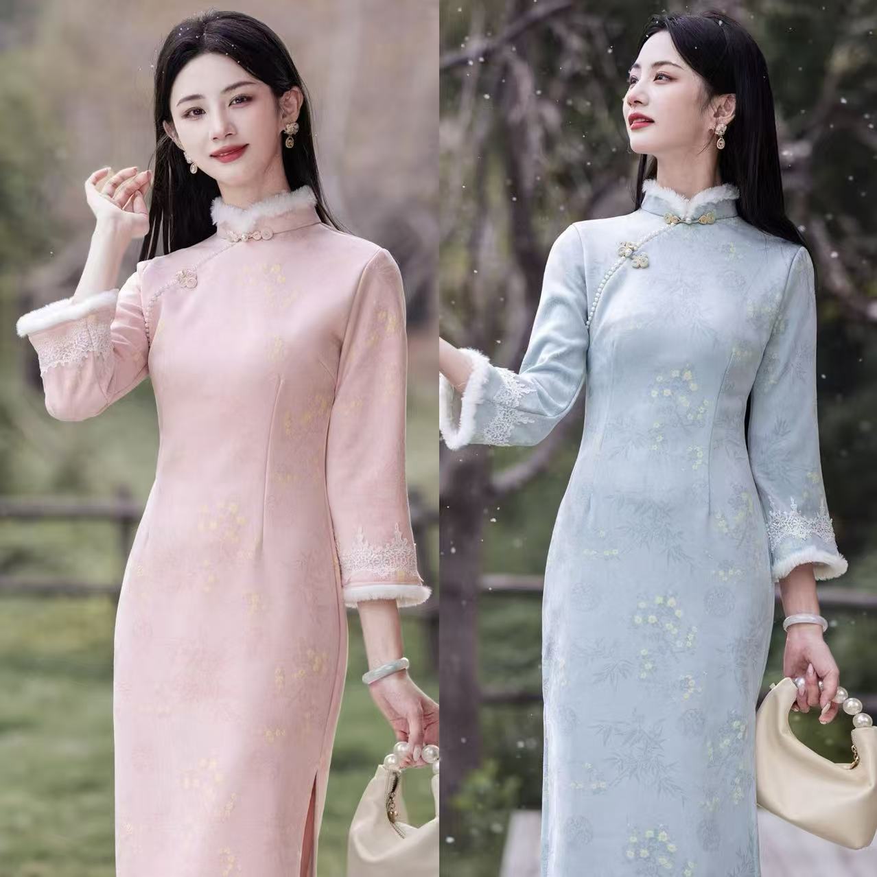 【冬赋雪】上上签 冬季新款新中式修身旗袍日常复古优雅中国风加厚