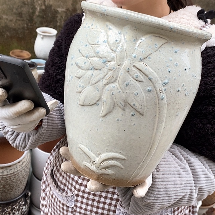 紫砂花盆正品口20高25