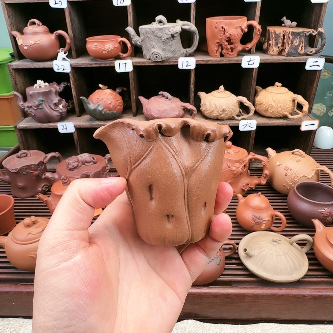【闪购商品】紫砂茶杯公道杯荷叶