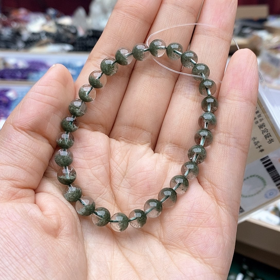 水晶手链未镶嵌我****娘BB1144绿幽灵7.0mm